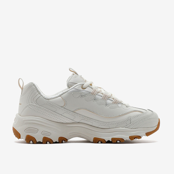 Kixpress-Skechers D'Lites 女 休閒鞋 經典 復古 厚底 增高 米白 粉 [149807OFWT], , large