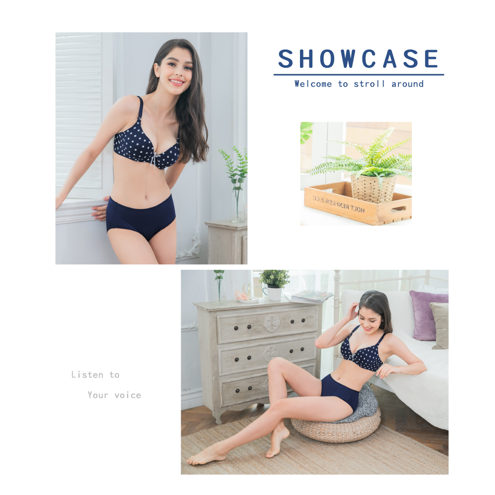 【Clany可蘭霓】舒適透氣點點軟鋼圈竹炭 BCD內衣 活潑藍 6981-57, , large