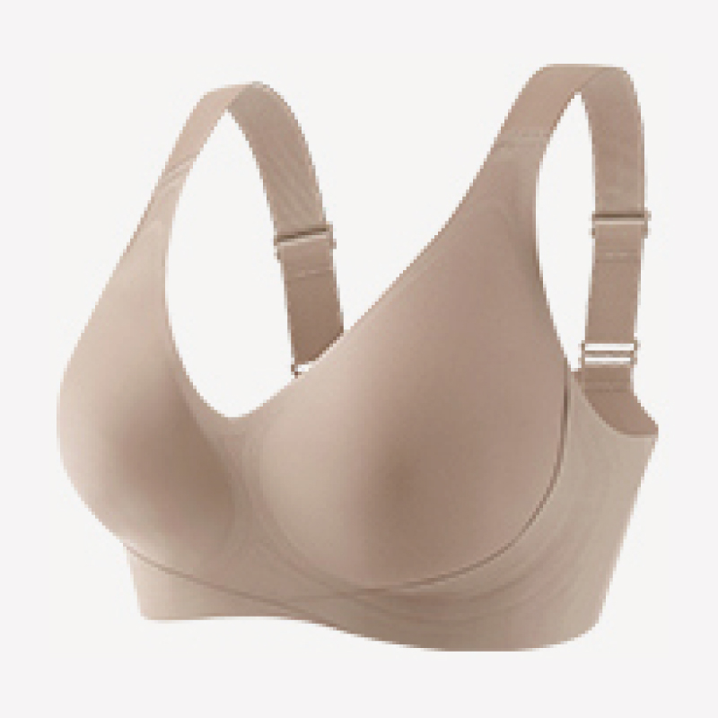 [WINIBRA] Natural Lift No-Bindings Wireless Bra, CDEF Full Coverage, Brown Color, Size L (34), , large