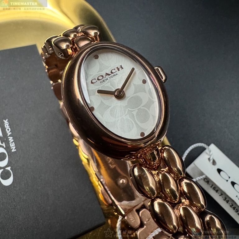 [星晴錶業]COACH手錶,22mm28mm,CH00267白色幾何立體圖形錶面玫瑰金色錶殼玫瑰金色精鋼錶帶款, , large