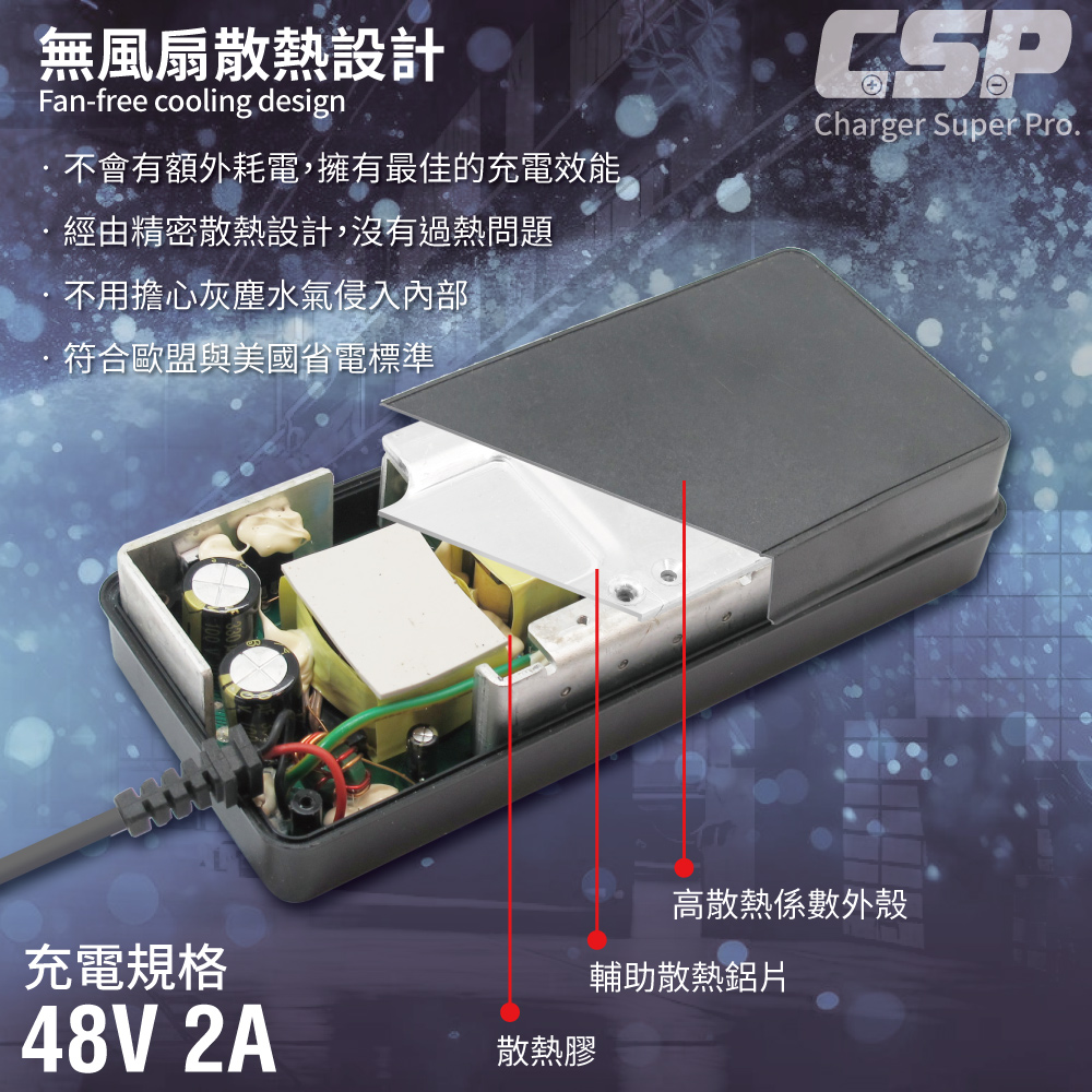 【CSP】Electric pallet truck battery charging electric stacker electric forklift 48V2A battery automatic charger 48V lithium battery charger 50A red Anderson connector warehousing logistics warehouse management CSP, , large