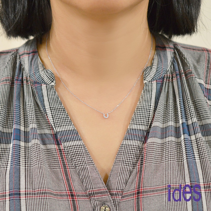 [ides愛蒂思] 成年禮 生日禮 日系輕珠寶OL系列設計款14K金鑽石項鍊鎖骨鍊/幸運馬蹄, , large