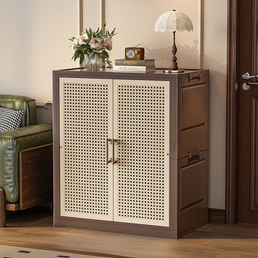 【AOTTO】65面寬中古藤編可調節收納鞋櫃(AC-218)