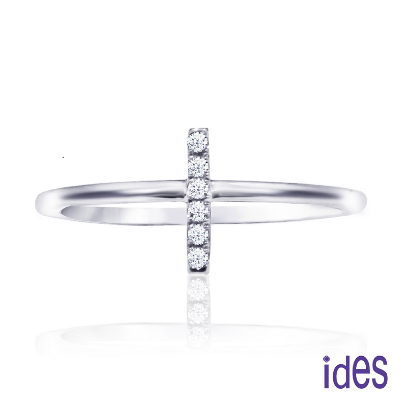 [ides愛蒂思] 成年禮 生日禮 日系輕珠寶OL系列設計款14K金鑽石戒指/小十字 (戒圍請於訂單備註), , large
