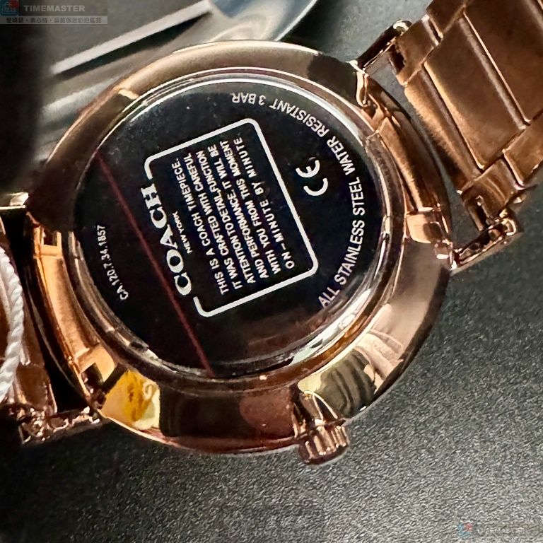 [星晴錶業]COACH手錶,36mm,CH00202白色錶面玫瑰金錶殼玫瑰金色精鋼錶帶款, , large
