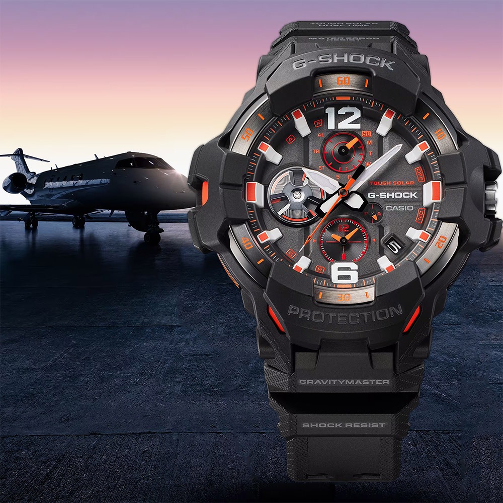 CASIO卡西歐 G-SHOCK MASTER OF G專業航空錶 太陽能藍芽飛行錶 GR-B300-1A4, , large