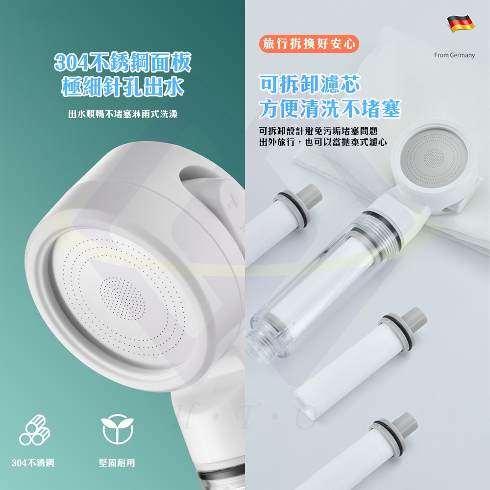 Travel High-Pressure Shower Head Set / Includes 4 Filters + Waterproof Bag, , large
