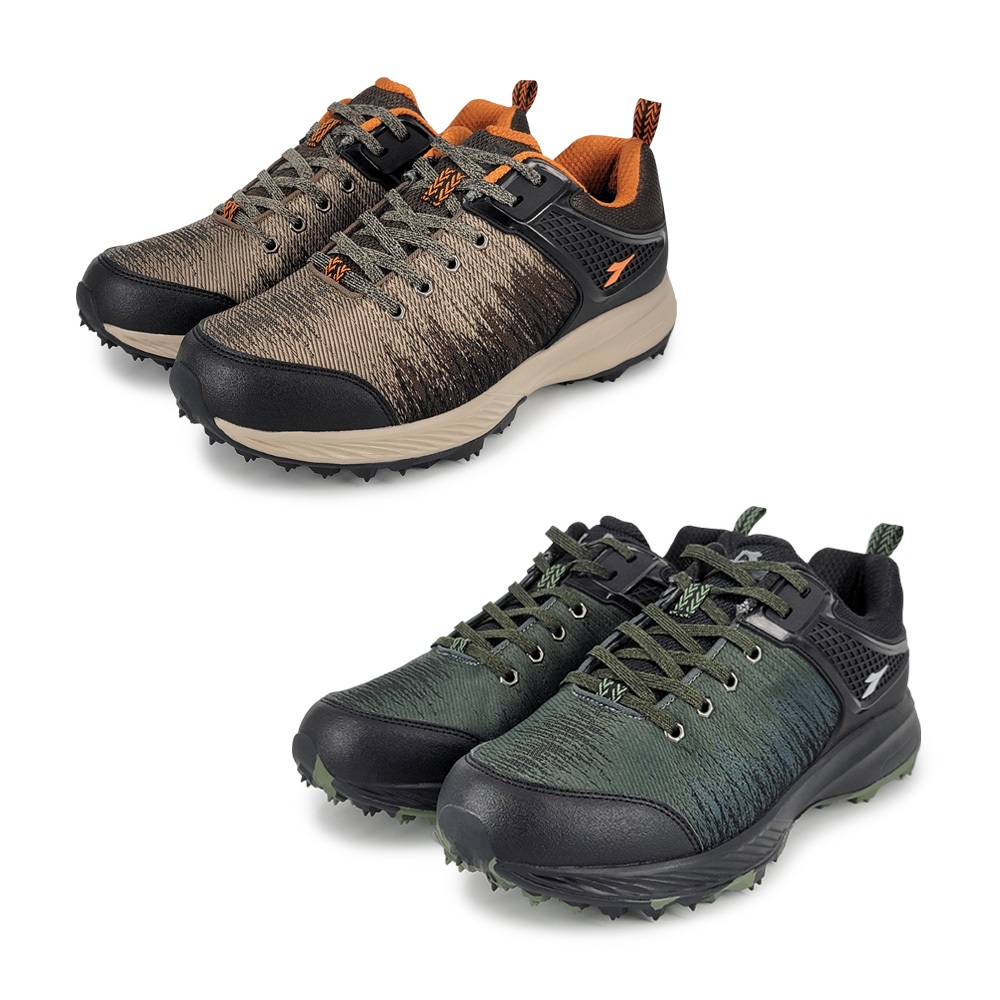 DIADORA迪亞多那 雙重防潑水越野鞋 男運動鞋 男鞋 登山鞋 透氣 排濕 強韌 梭織 吸震 減壓 防滑 咖啡 黑綠, , large