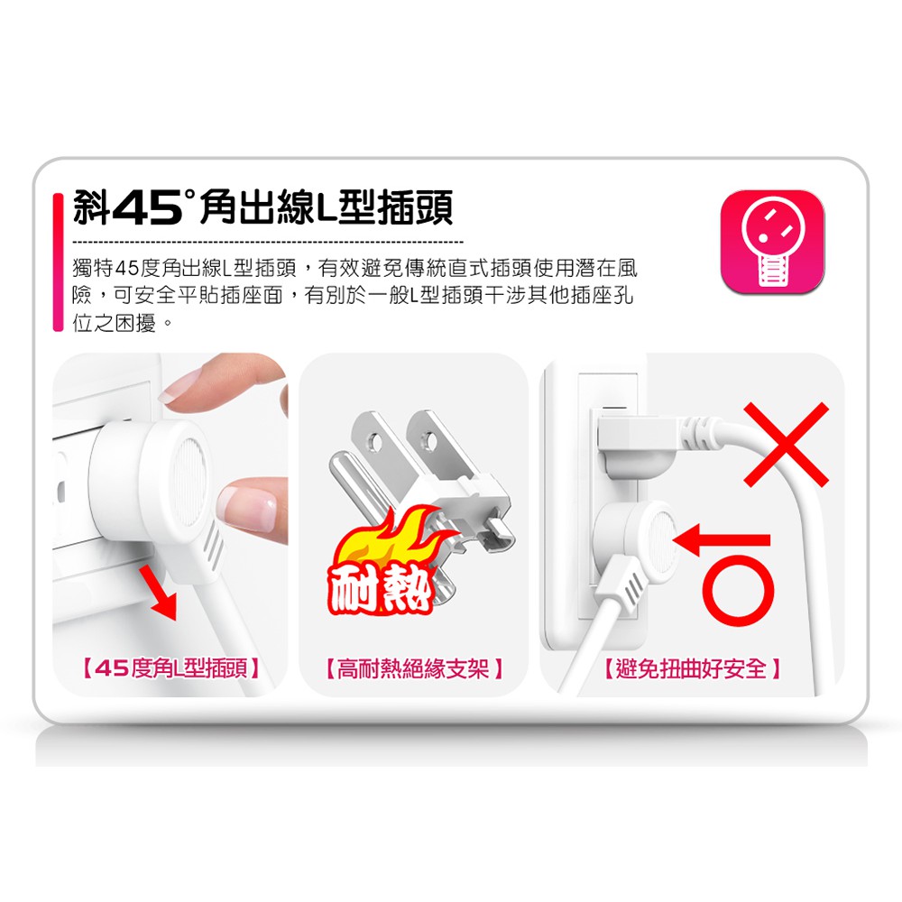 【雙手萬能】6插座單切3P延長線(4尺/120公分) 可壁掛 過載斷電, , large