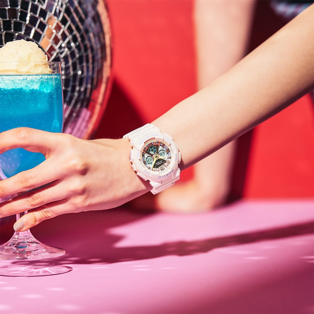 CASIO 卡西歐 BABY-G 柔美粉彩 可愛休閒雙顯手錶-粉紫 BA-130PM-4A, , large
