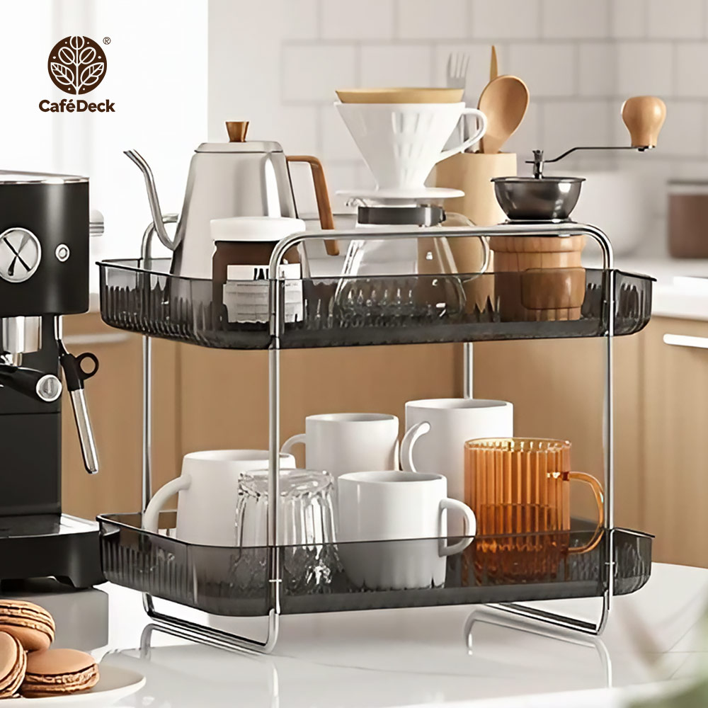 SHCJ 輕奢桌面雙層瀝水收納置物架【二色可選】 杯子收納 零食收納 文具收納 保養品收納, , large