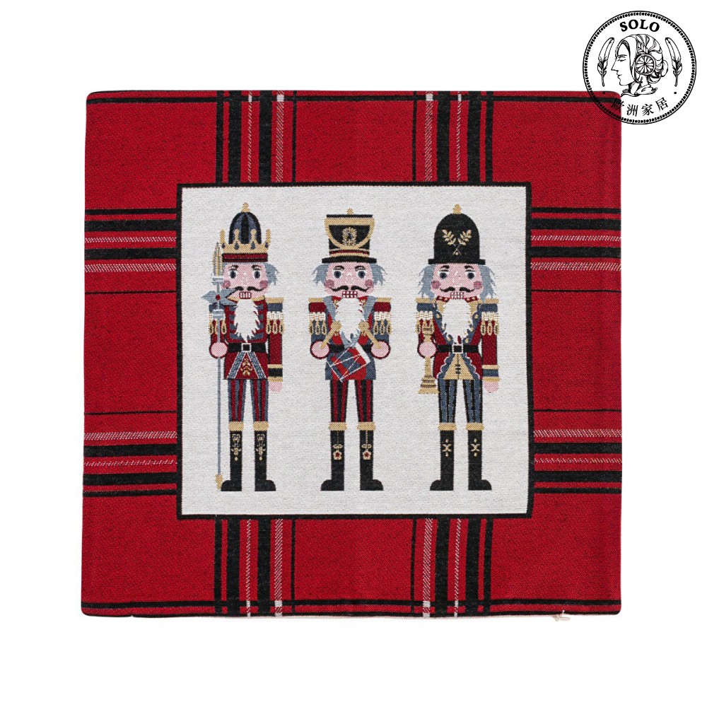【SOLO歐洲家居】LCW Home 土耳其製 45cm 胡桃鉗 抱枕套 刺繡 厚實 沙發靠枕 沙發抱枕, , large