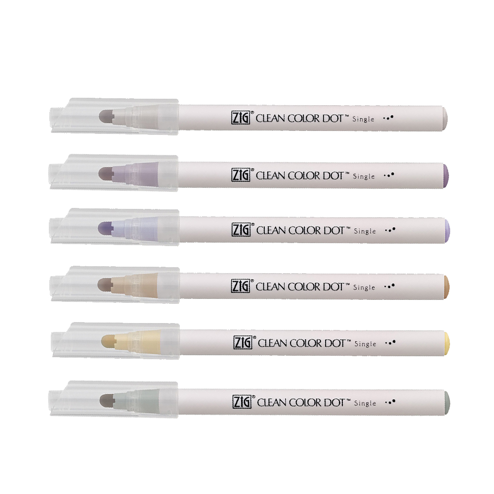 【Kuretake 吳竹】ZIG Clean Color Dot 單頭點點筆 單色 /支 TCSD-6100-6VC(日本品牌)  -  淺灰色, , large