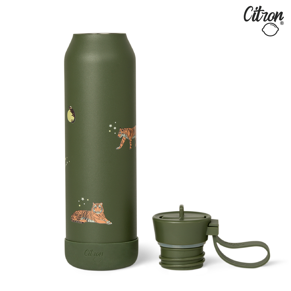 【Citron】矽膠提把三層保溫瓶_500ml_淘氣老虎, , large