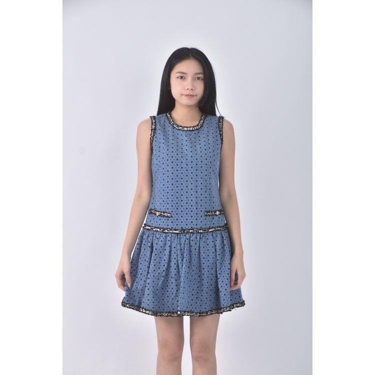 (S) moma質感無袖藍色洋裝二手衣, , large