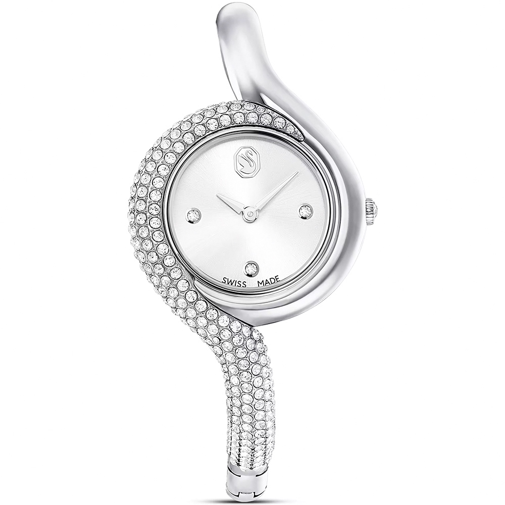 SWAROVSKI 施華洛世奇 Dextera 迷人曲線手鐲式水晶手錶 女錶-29mm(5700996), , large