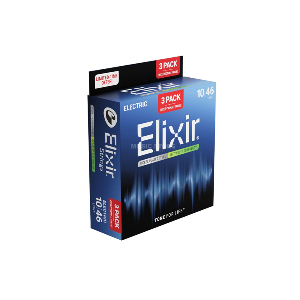 Elixir 16572 Optiweb 超薄包覆 電吉他套弦 10-46 3套組【敦煌樂器】, , large