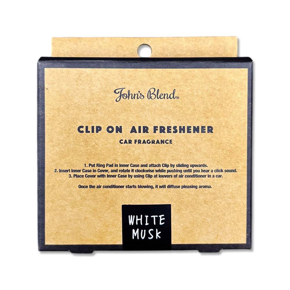 [日日好物]日本John's Blend-汽車空調出風口專用方形夾式消臭空氣芳香劑1入/盒-白麝香(33-1)(質感車用擴香器,車內空氣清新,除異味固體香氛,去味留香長效約30天), , large