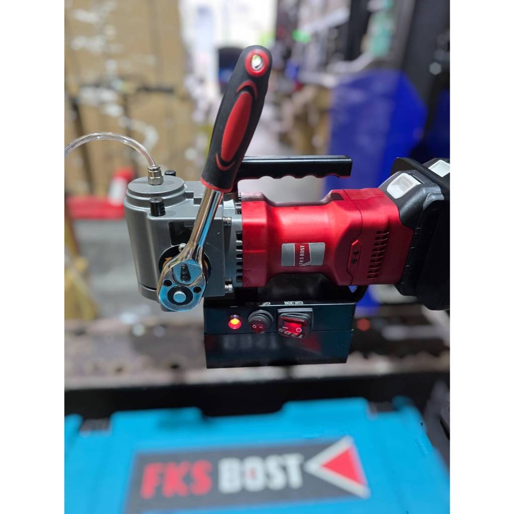 WIN五金 FKS BOST <FKS-1835+6.0電池組> 36V臥式磁性鑽台 磁性鑽孔機 鑽孔機 鋼構鑽台 開孔機 鑽台, , large