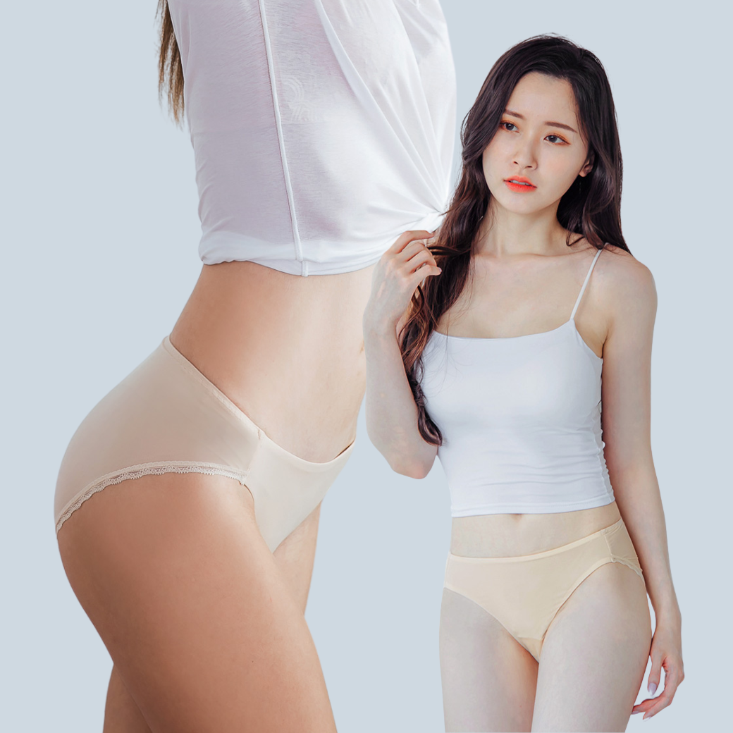 [NEONER] High-Cut Leg-Lengthening Low-Rise Antibacterial Triangle Panties