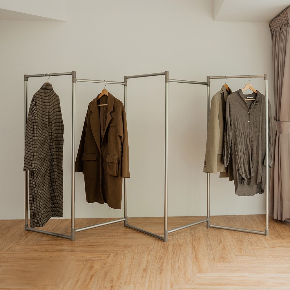 【H&R安室家】鋁合金五段式百變掛衣架/百變掛衣架/曬衣架LSF61, LSF61A金色款, large