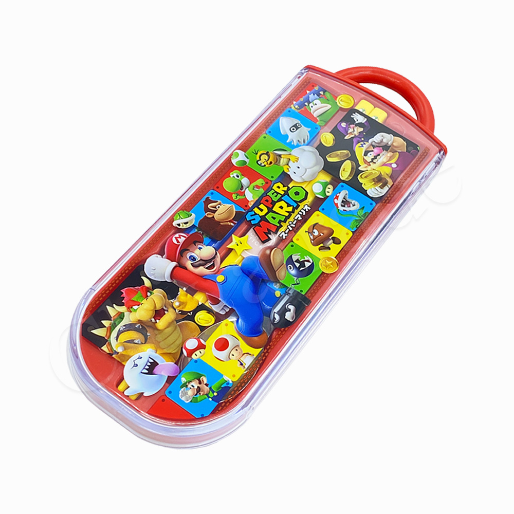 【百科良品】日本製 超級瑪利歐 環保筷子+湯匙+叉子三件餐具組(日本境內版), , large