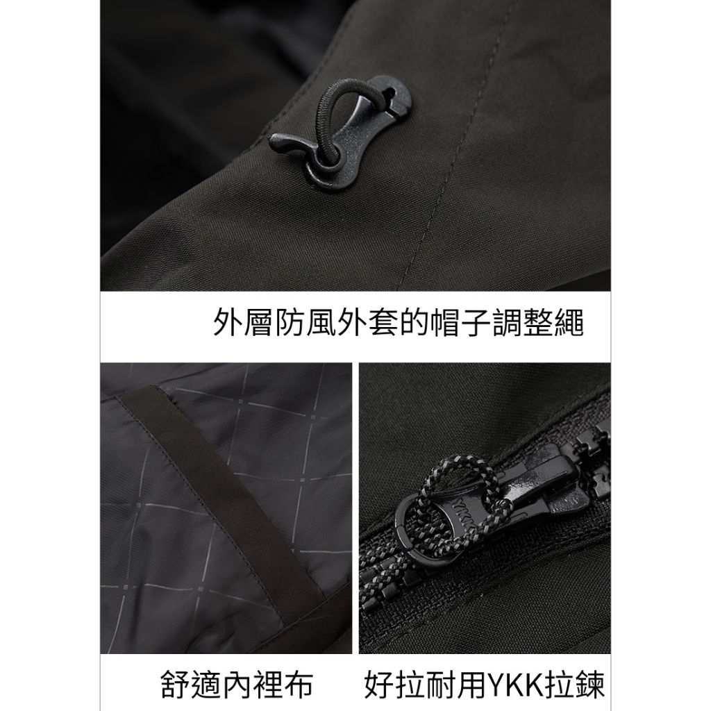 【天天免運】DZRZVD 杜戛地230865男款兩件式外套～防風防水外套+密絲絨刷毛衣～防水防風保暖、YKK拉鍊、銀狐絨, , large