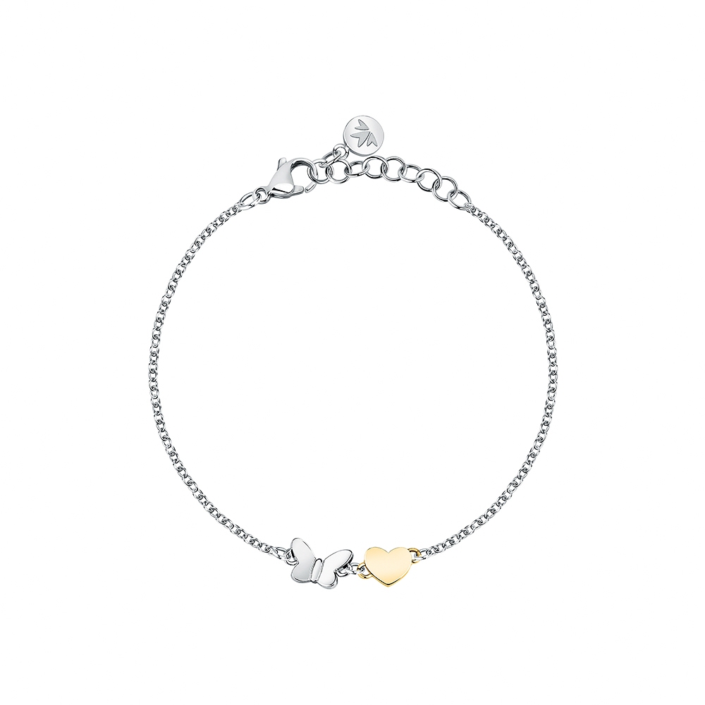 【快速出貨】MORELLATO TALISMANI系列 不鏽鋼 雙色蝴蝶之心手鍊 SAUN38, , large