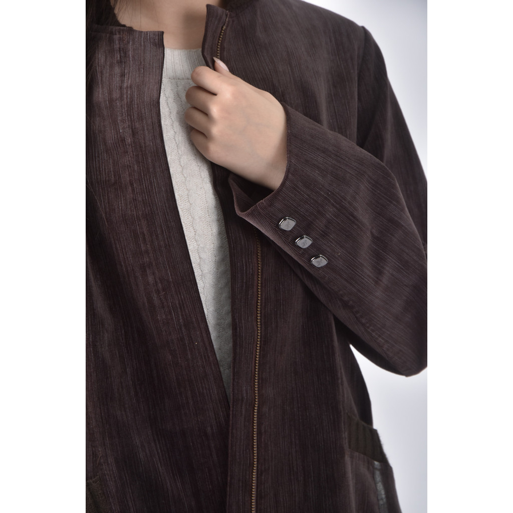 (M) moo di長版棕色外套二手衣, , large