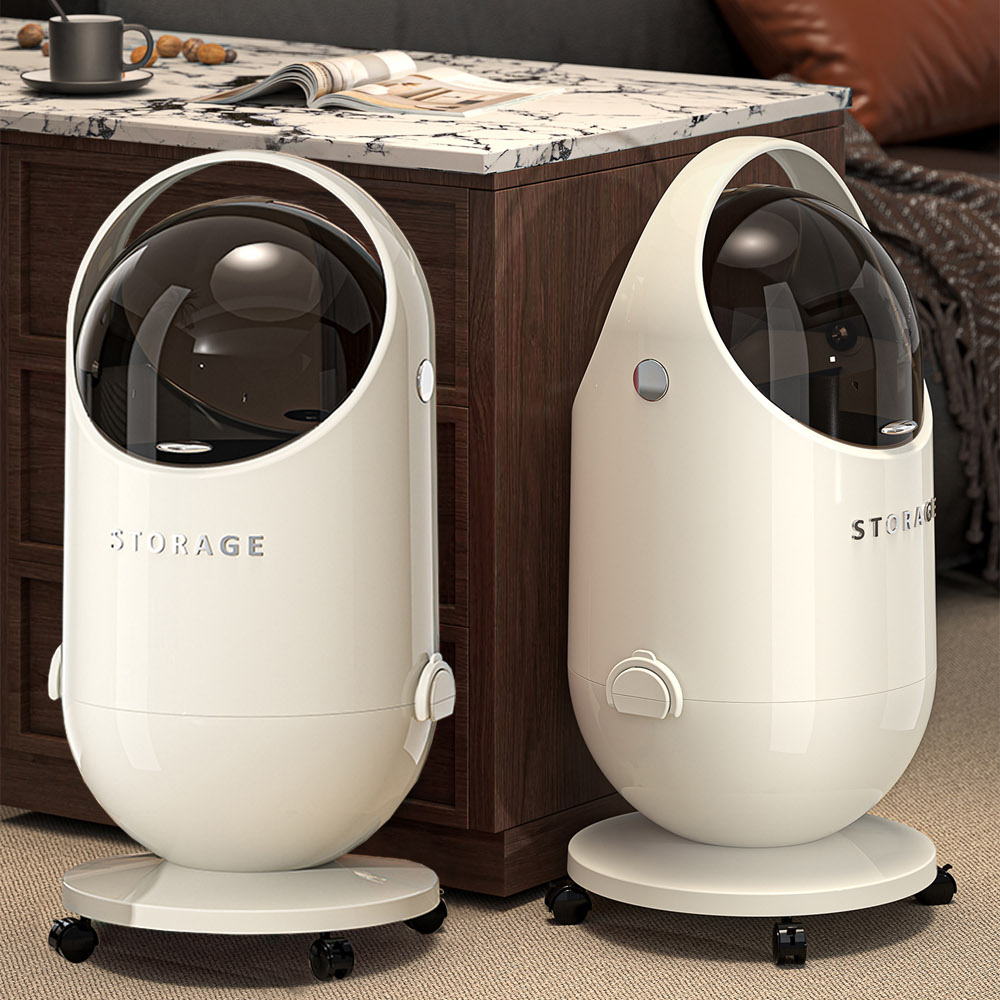 【AOTTO】輕奢免彎腰附輪雙開門垃圾桶-20L(CL-205), , large