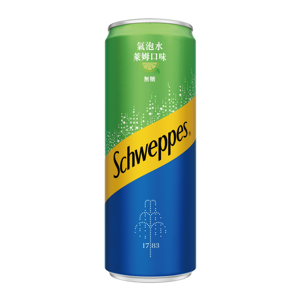 Schweppes Lime Sparkling Water Sleek Can, , large