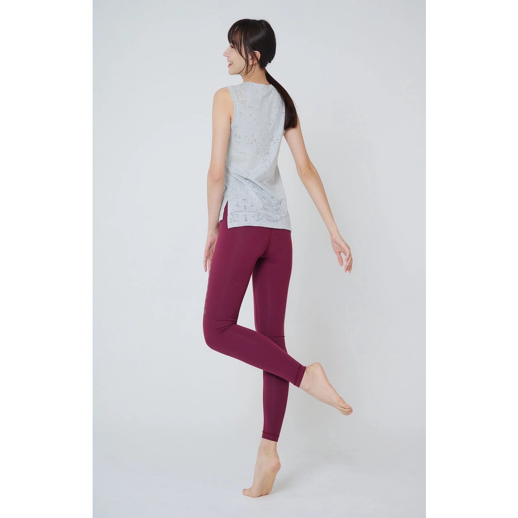 YOGA FLOW Burn Out Tank ( L ) - 圓領長版燒花罩衫 - 銀河灰 Misty Grey, , large