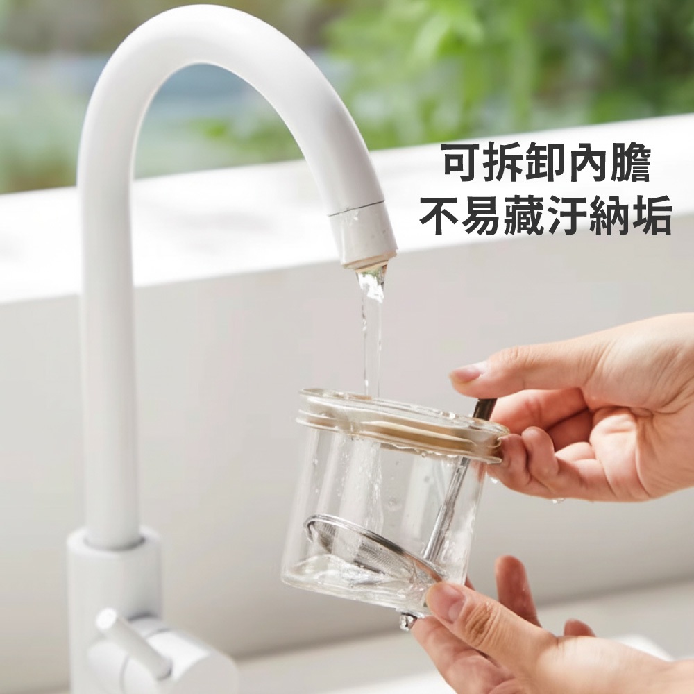 【APEX】胡桃木高硼矽玻璃飄逸壺900ml 透明, , large