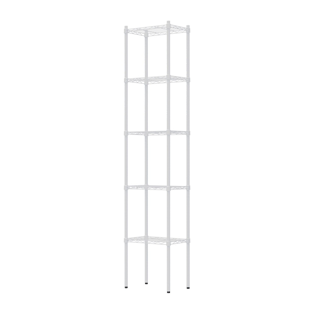 【Y HOUSE】45x30x210cm Lightweight Five-layer Iron Frame Iron Rack - Painted White, , large