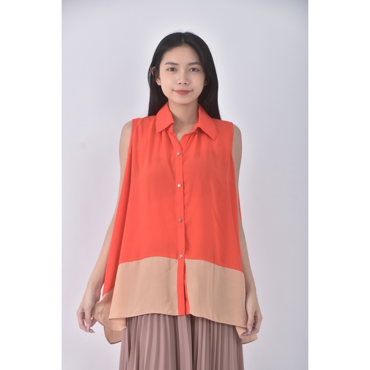 (L) moma質感無袖紅色上衣二手衣, , large