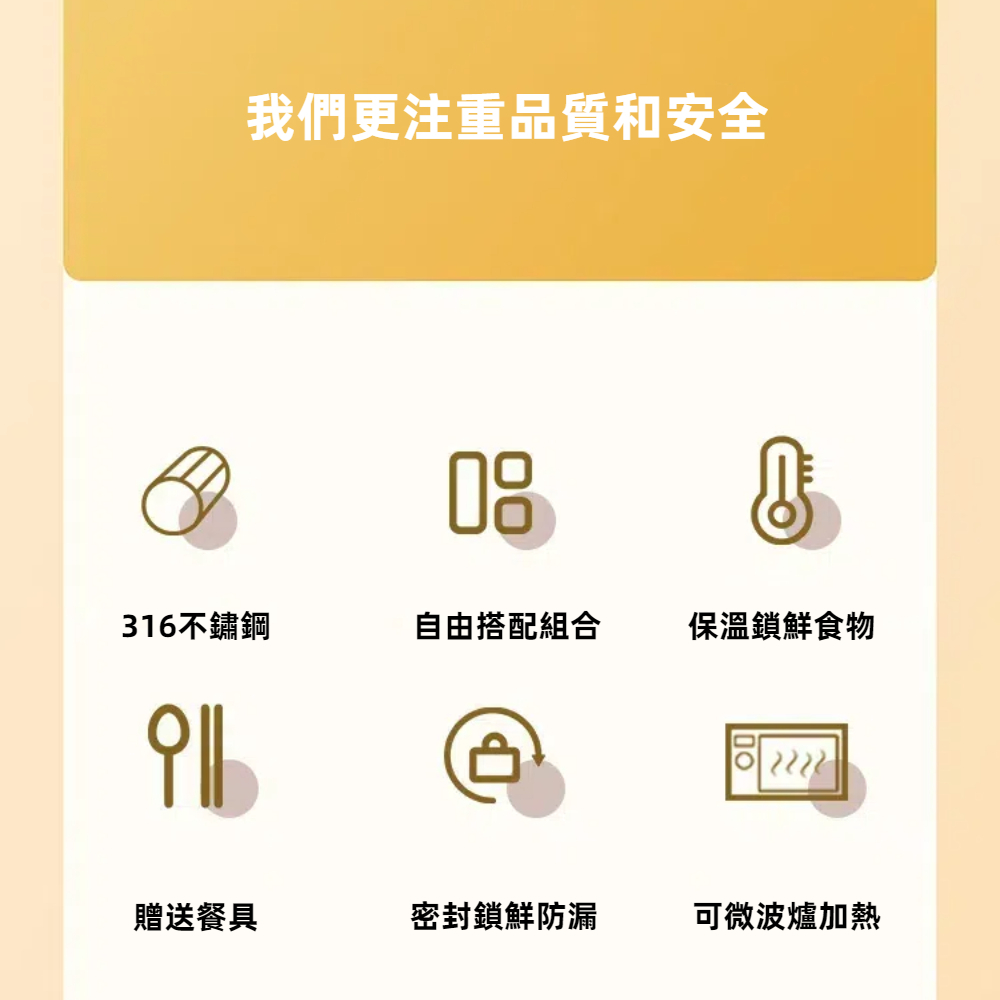 【A&R】四入組 日式316不鏽鋼便當盒附保溫袋、餐具套裝組 - 微波款 2000ML, , large