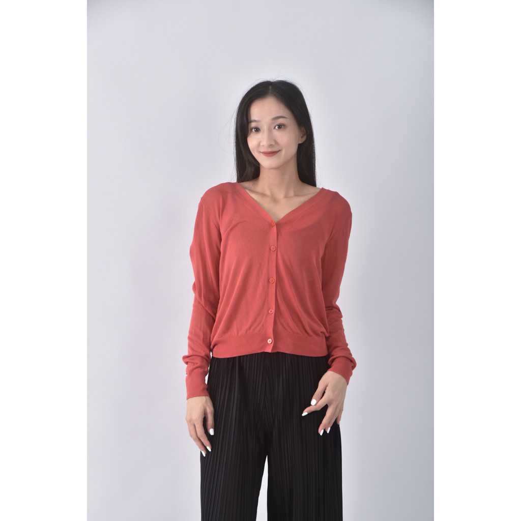 (S) uniqloＶ領紅色罩衫二手衣