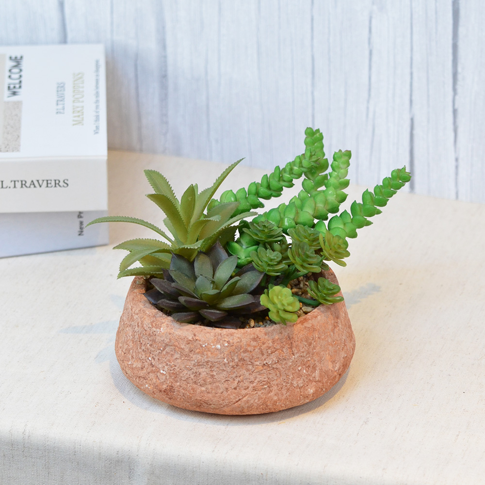 【YU Living】人造多肉植物陶瓷盆栽 仿真植物盆栽 4吋, , large