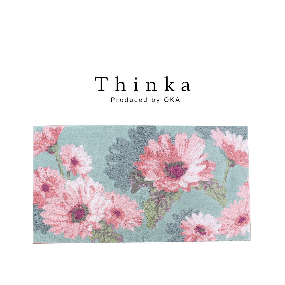 【Oka Japan】Japan-Made Antibacterial & Deodorant Wilton Woven Mat 60×110cm – Classic Rose (Woven on Belgian Looms / Non-Slip Mat Design), , large