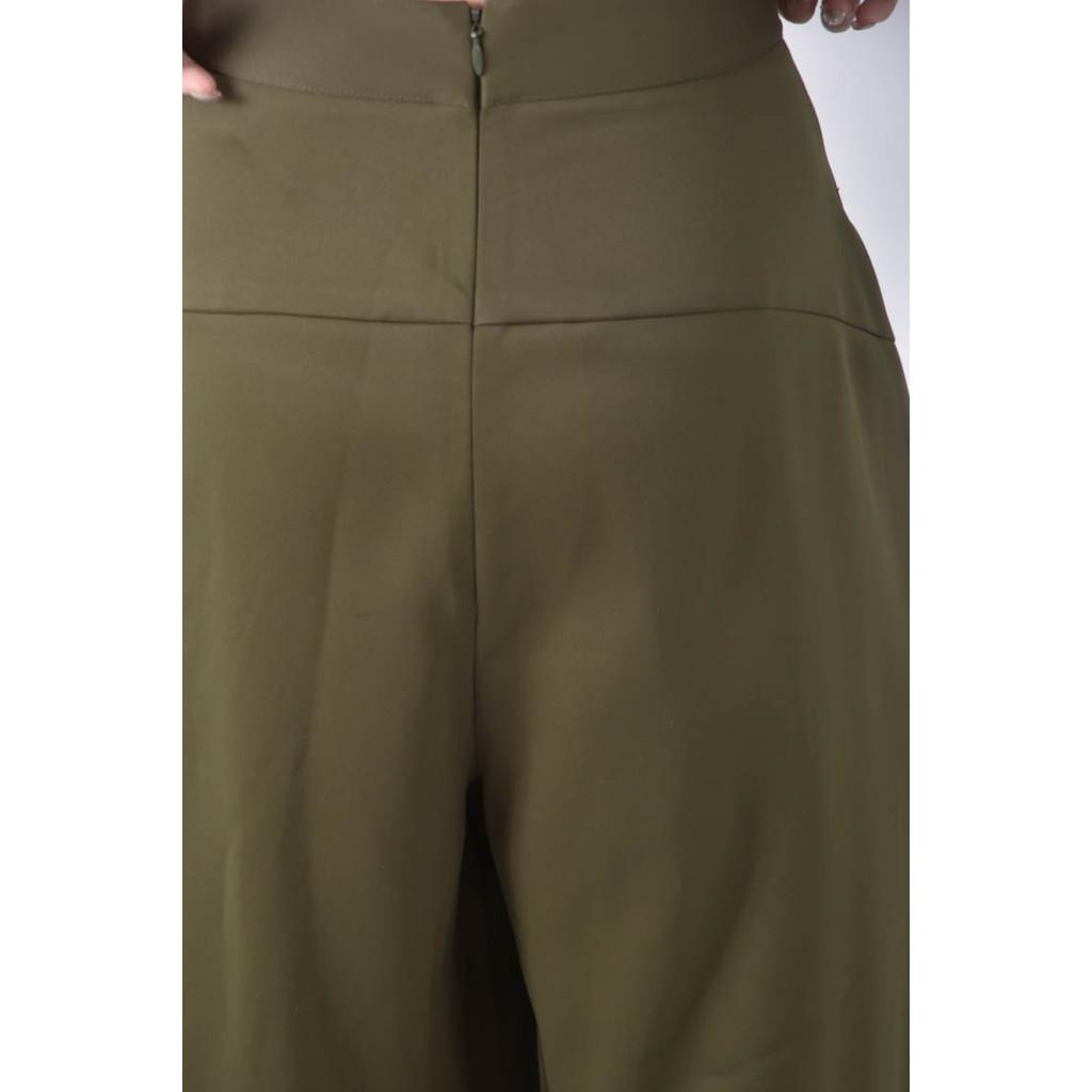 (S) if n高腰寬鬆綠色長褲二手衣, , large