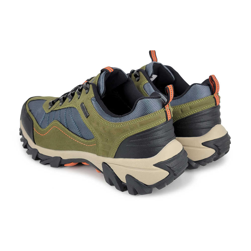 DIADORA迪亞多那 牛皮抗水登山鞋 男運動鞋 越野鞋 防水 反光 寬楦 高腳背 寬腳板 吸震 減壓 防滑 灰 綠, , large