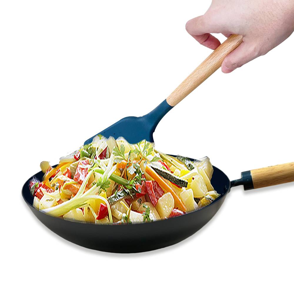 GS MALL 台灣製造 30公分 加厚櫸木柄炒鍋 炒鍋 不沾炒鍋 煎鍋 鐵鍋 鍋具 大炒鍋 30公分炒鍋 不沾鍋, , large