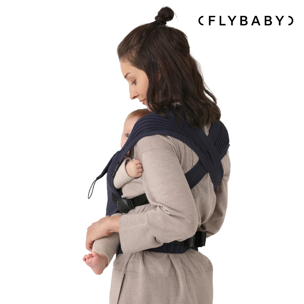 Flybaby 輕便透氣嬰兒揹巾_牛津藍, , large