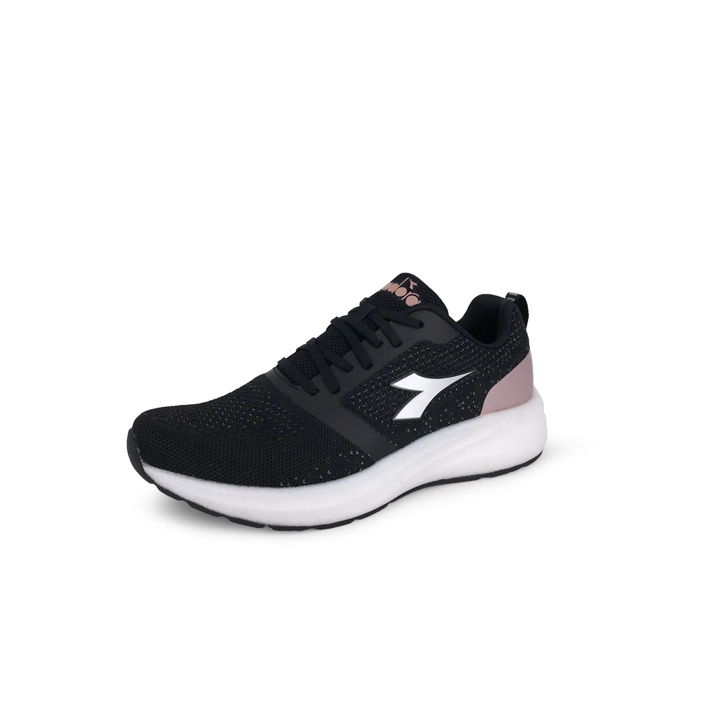 DIADORA迪亞多那 專業避震慢跑女鞋 女運動鞋 慢跑鞋 飛織 高彈 緩震 保護後跟 耐磨 止滑 黑玫瑰金 丈青桃紅, , large