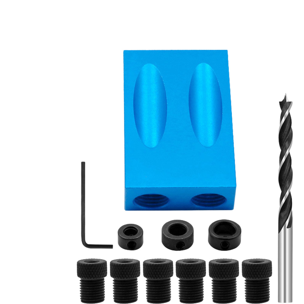 15度角木工斜孔定位器-14件套(含鑽頭), , large