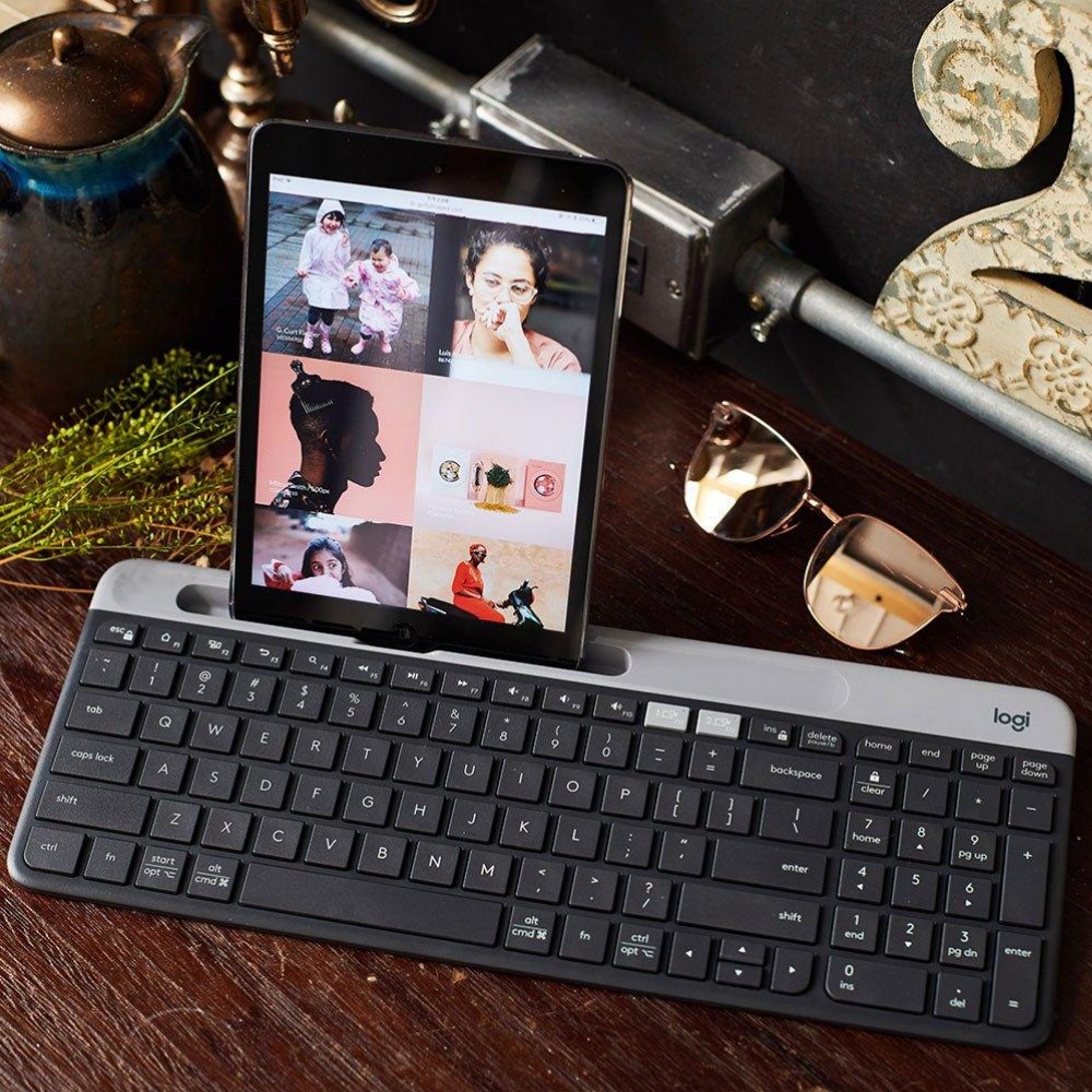 【 Logitech 羅技 】K580 玫瑰粉 超薄 跨平台 無線 藍牙 鍵盤, , large