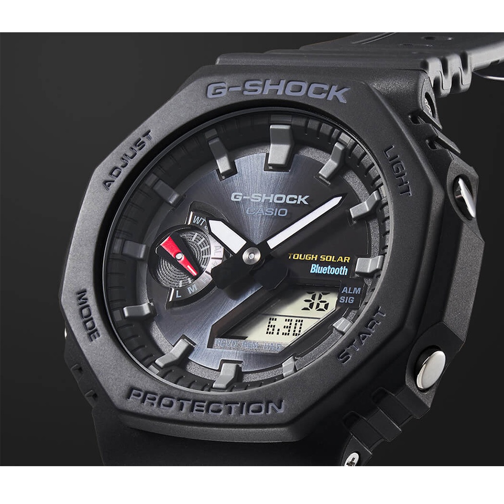 CASIO 卡西歐 G-SHOCK 極簡八角 太陽能電力智慧藍牙手錶 GA-B2100-1A, , large