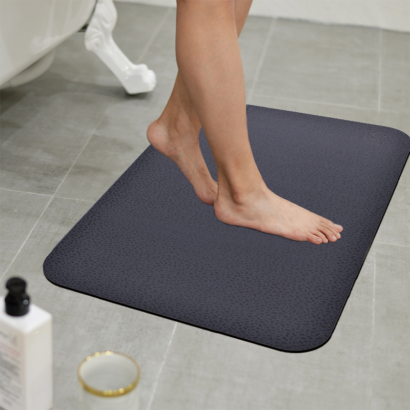 【Monster】 Soft Diatomaceous Earth Absorbent Mat – Stone Essence Series (60x40cm) – Stone Gray, , large
