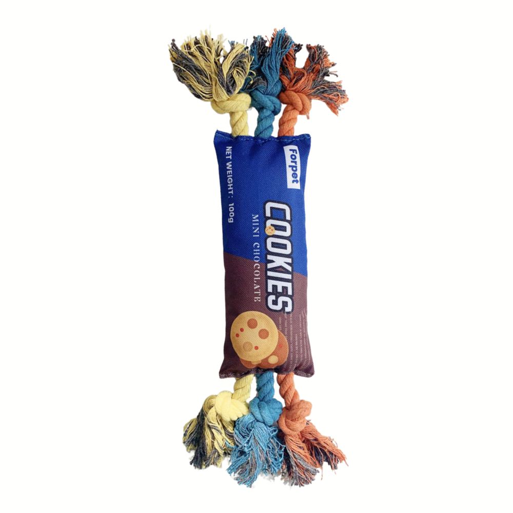 【寵愛生活本舖】餅乾/洋芋片造型棉繩發聲玩具 寵物玩具 狗狗玩具 啃咬玩具