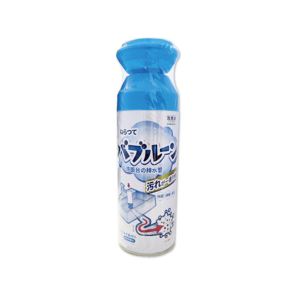 [日日好物]日本Clean-寬口倒噴型浴室管道清潔泡泡慕斯-檸檬香(藍蓋)500ml/瓶(排水管疏通劑,水管防堵塞泡沫清潔劑,衛浴洗手台管道除臭清潔洗劑), , large